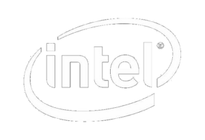 Intel logo in white