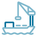 Icon representing freeport (a ship in a port)